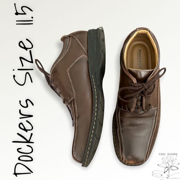 Dockers Brown Leather Men’s Loafers - Size 11.5 - Picture 3 of 8